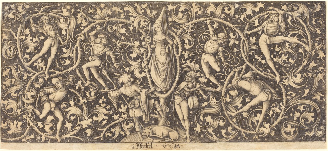 Ornament s Morris Dancers, c. 14901500. od Israhel van Meckenem