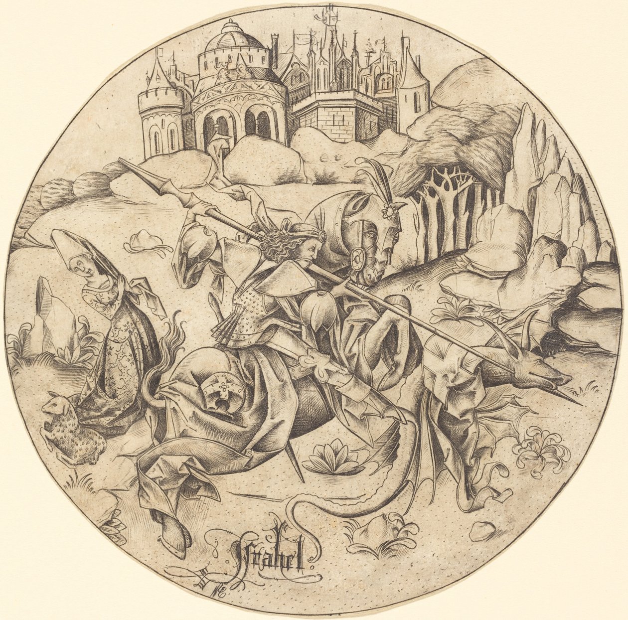 Svatý Jiří a drak, c. 14651470. od Israhel van Meckenem