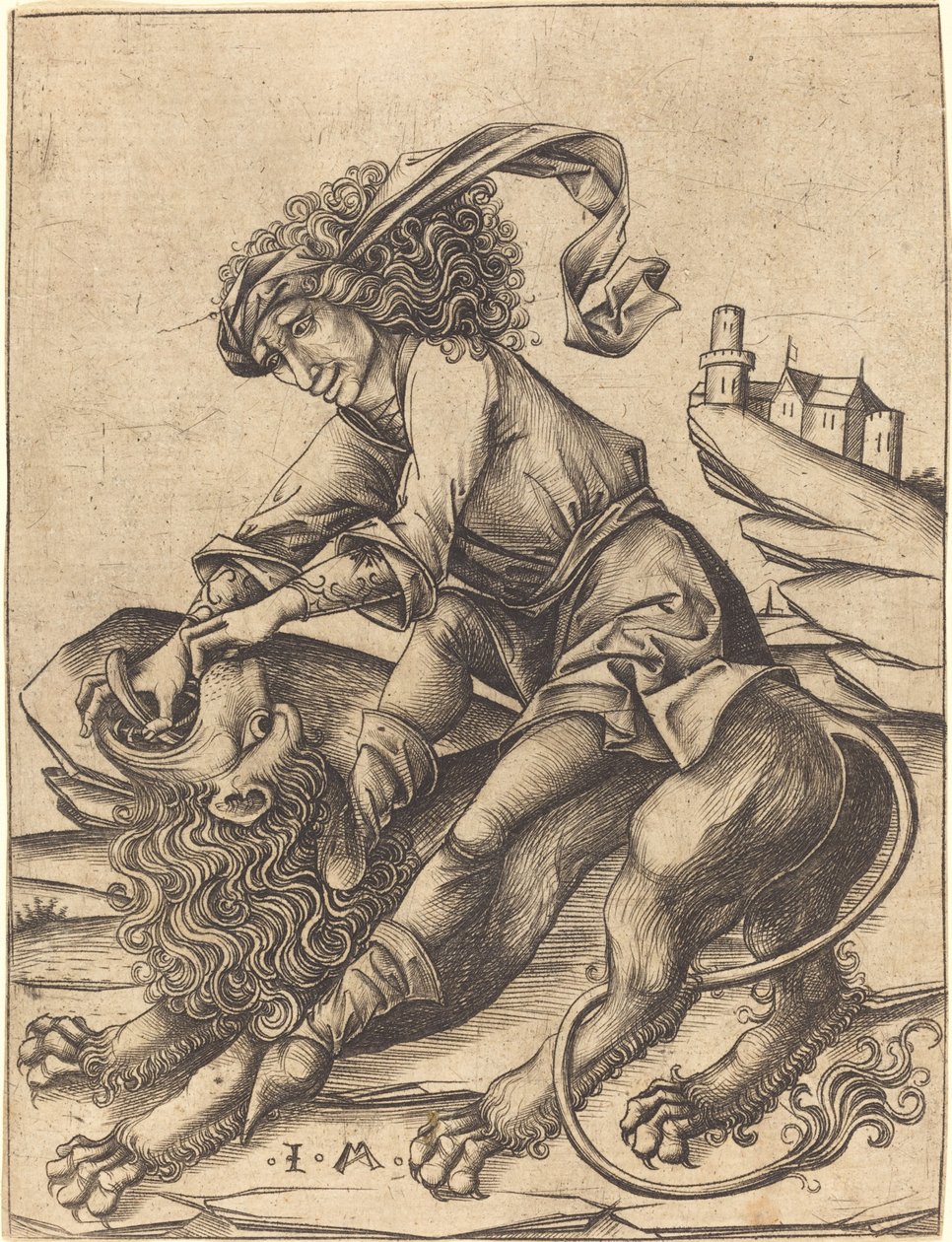 Samson a lev od Israhel van Meckenem