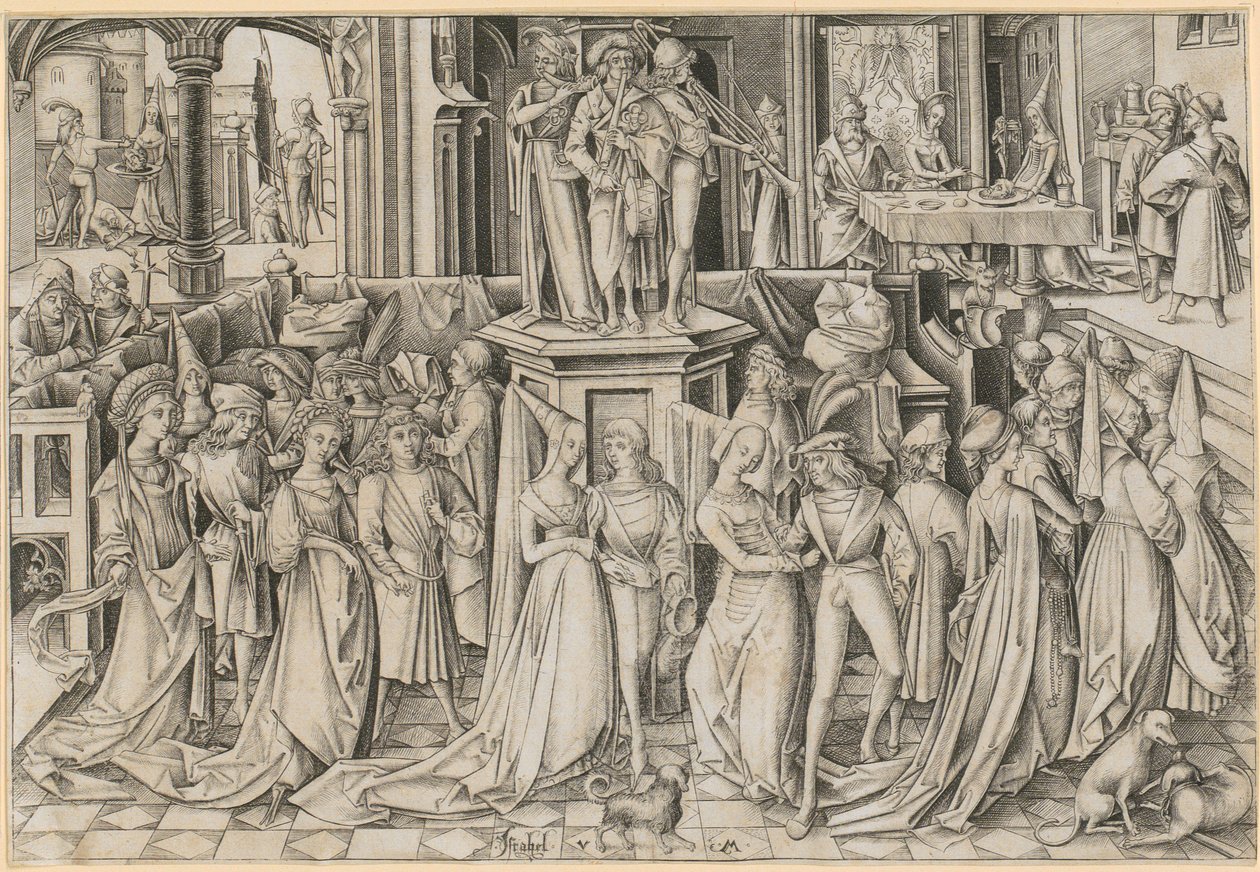 Tanz am Hof des Herodes od Israhel van Meckenem