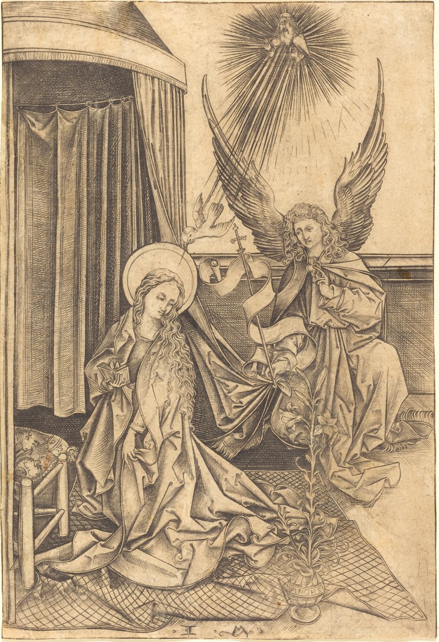 Zvěstování, c. 14801490. od Israhel van Meckenem