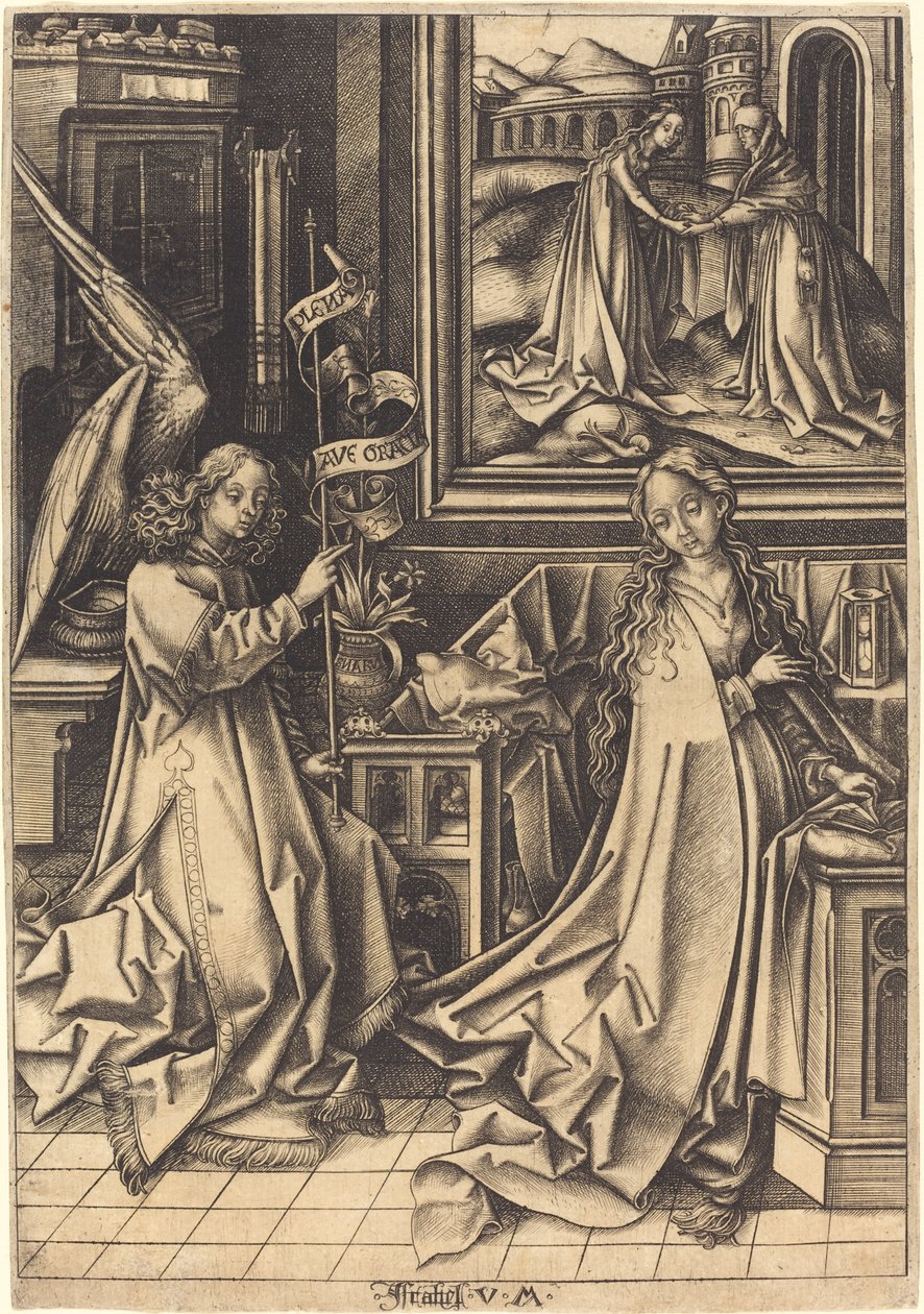 Zvěstování, c. 14901500. od Israhel van Meckenem