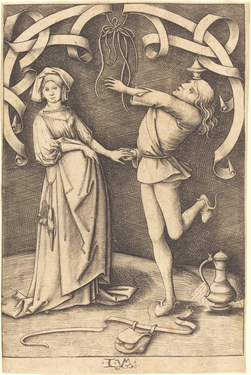 Kejklíř a žena, c. 14951503. od Israhel van Meckenem