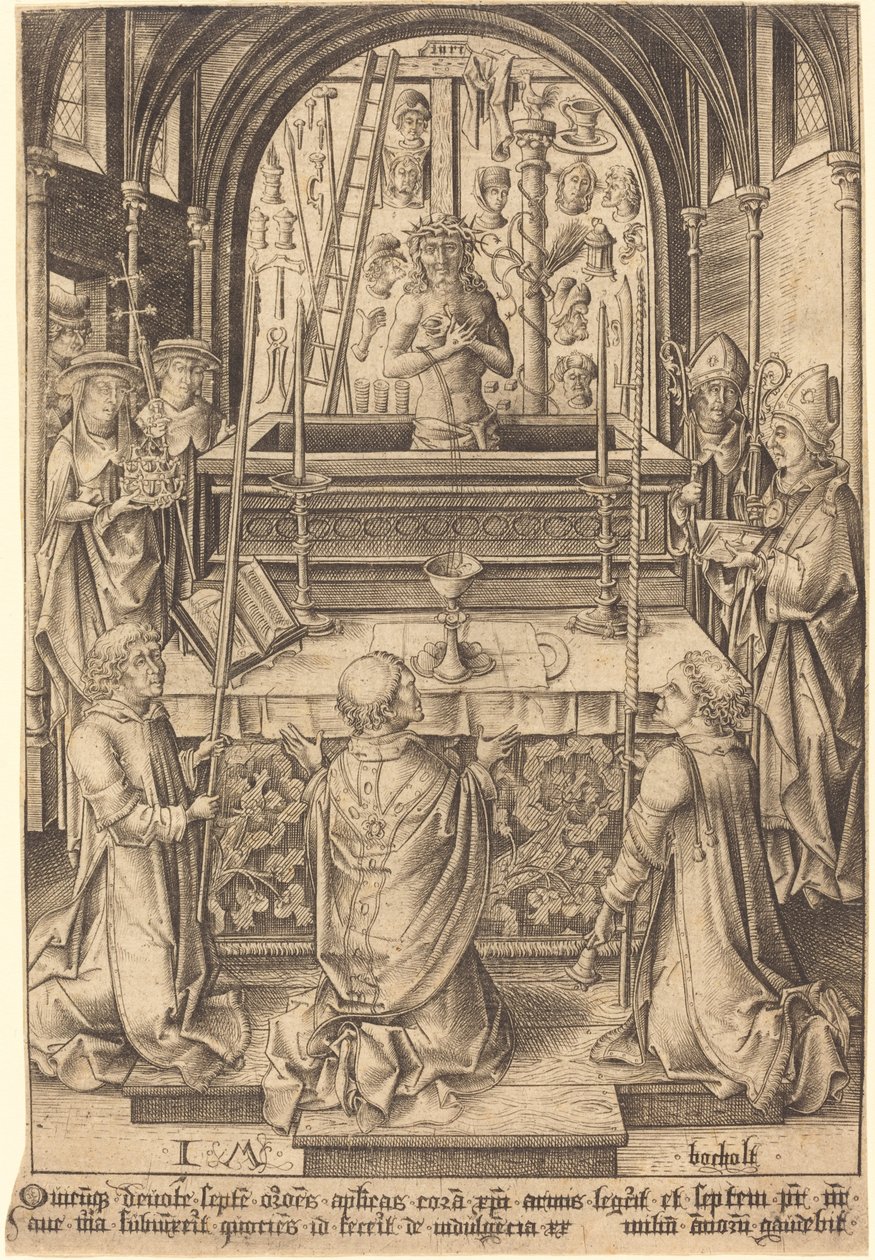 Mše sv. Řehoře, c. 14801485. od Israhel van Meckenem