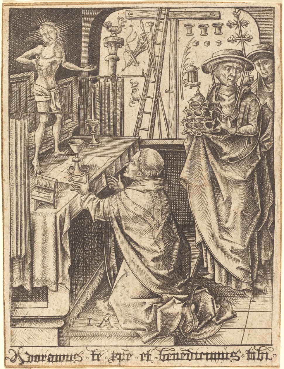 Mše sv. Řehoře, c. 14801490. od Israhel van Meckenem