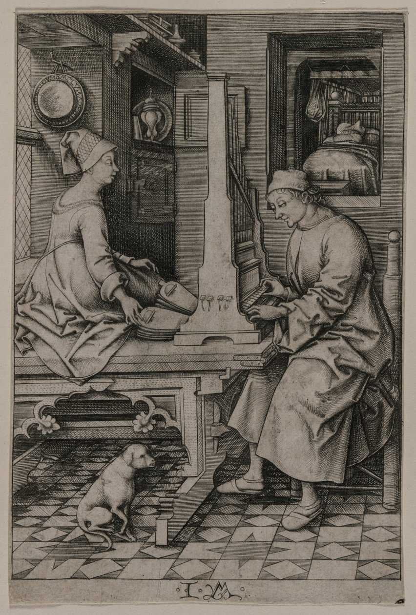 Varhanář a jeho žena, 1495-1503. od Israhel van Meckenem