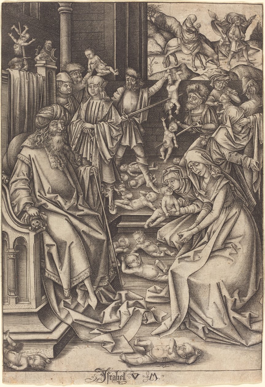 Masakr neviňátek od Israhel van Meckenem after Hans Holbein the Elder