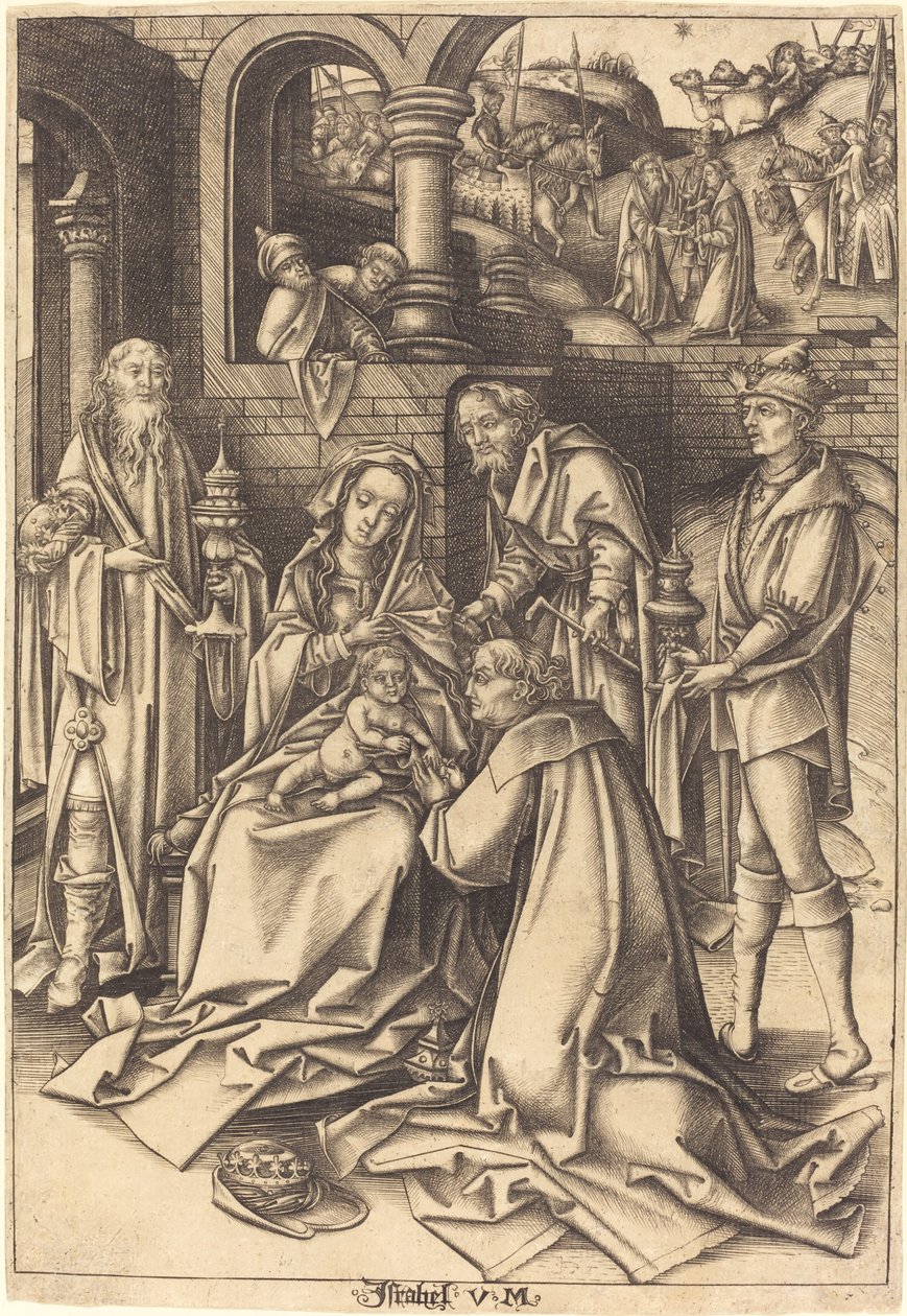 Klanění tří králů od Israhel van Meckenem after Hans Holbein the Elder