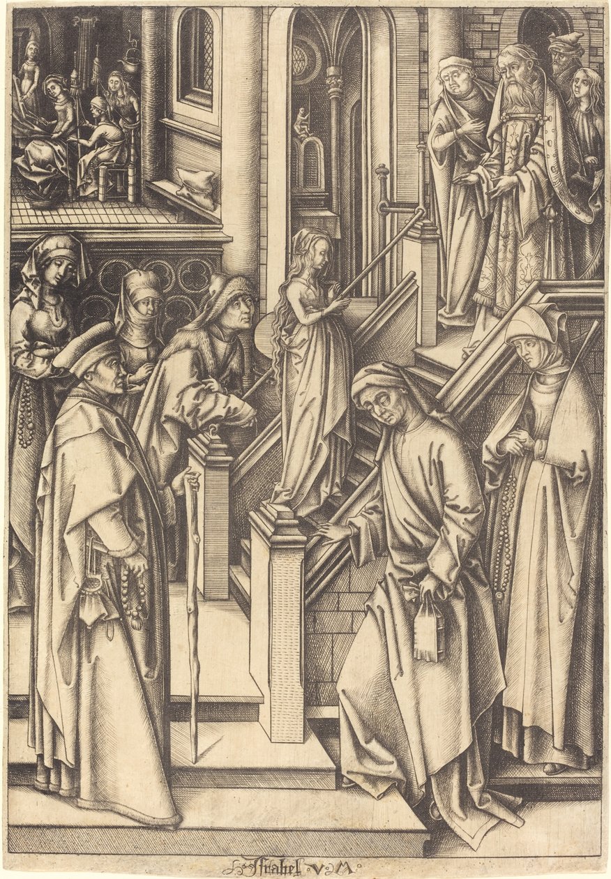 Představení Panny Marie od Israhel van Meckenem after Hans Holbein the Elder