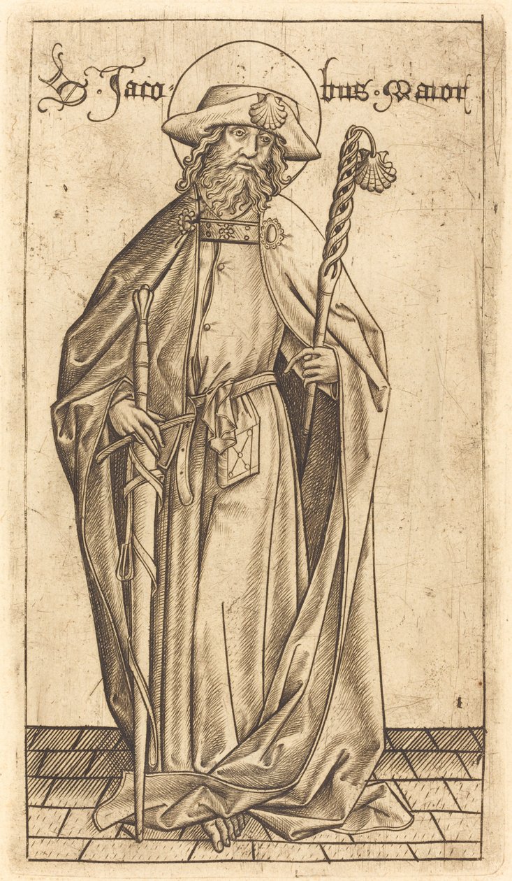 Svatý Jakub Veliký od Israhel van Meckenem after Master E.S.