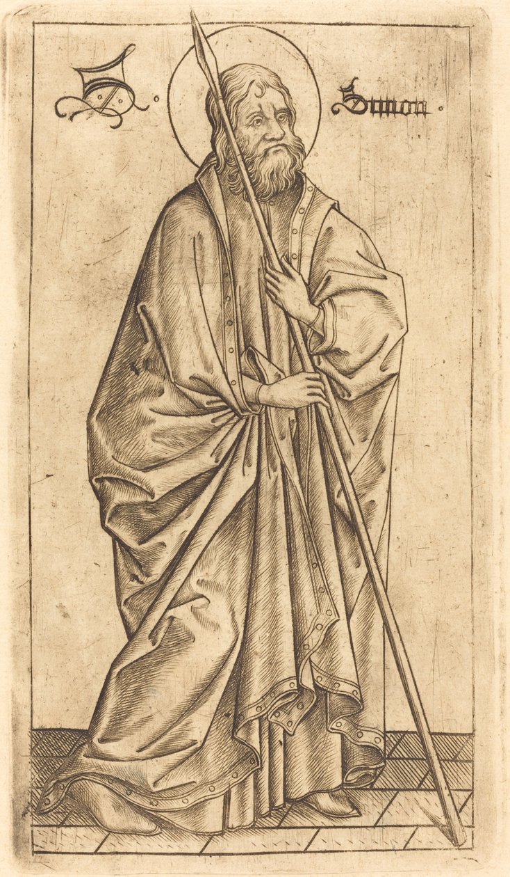 Svatý Tomáš (?) nebo svatý Šimon (?) od Israhel van Meckenem after Master E.S.