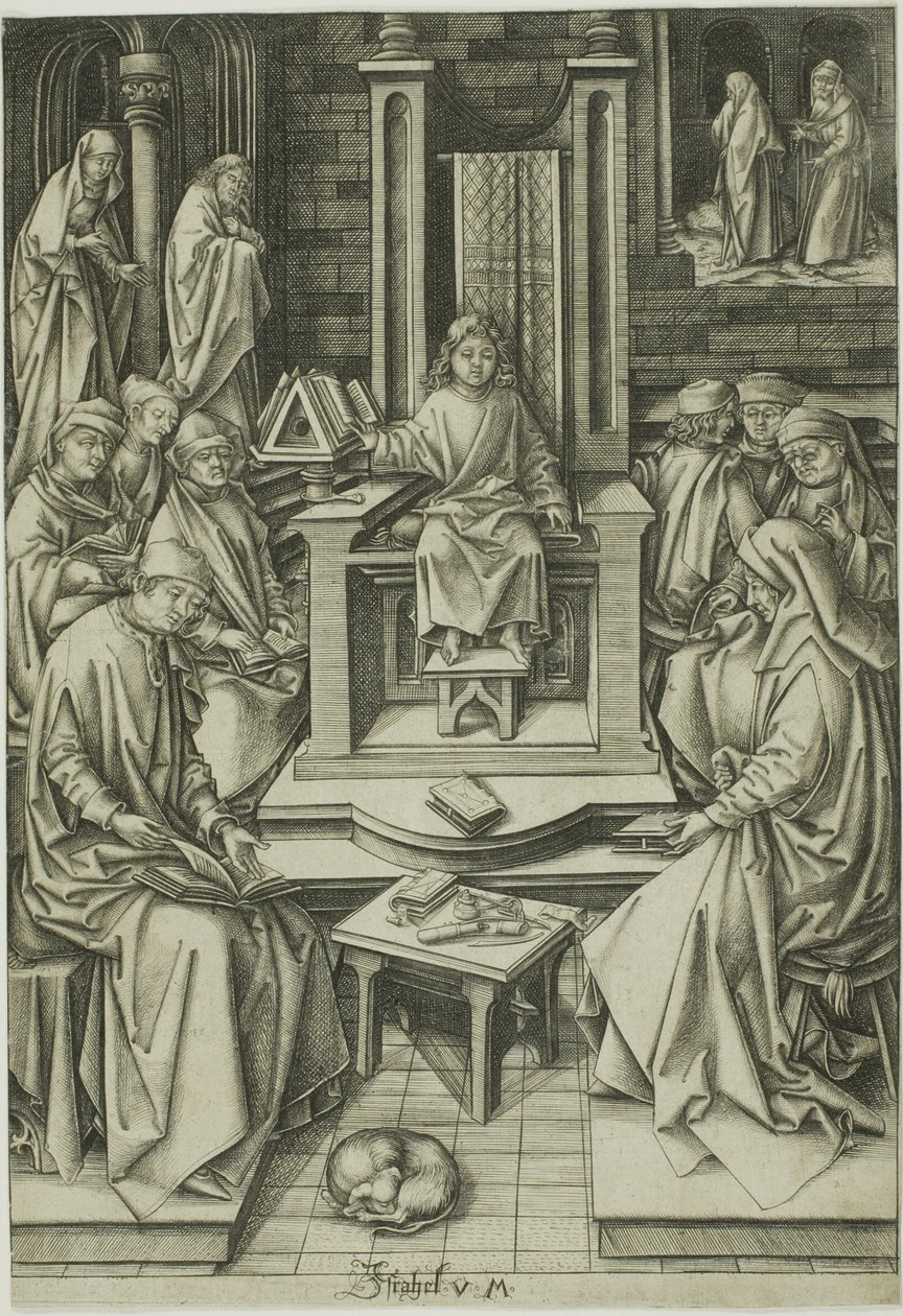Kristus mezi lékaři od Israhel van Meckenem the younger