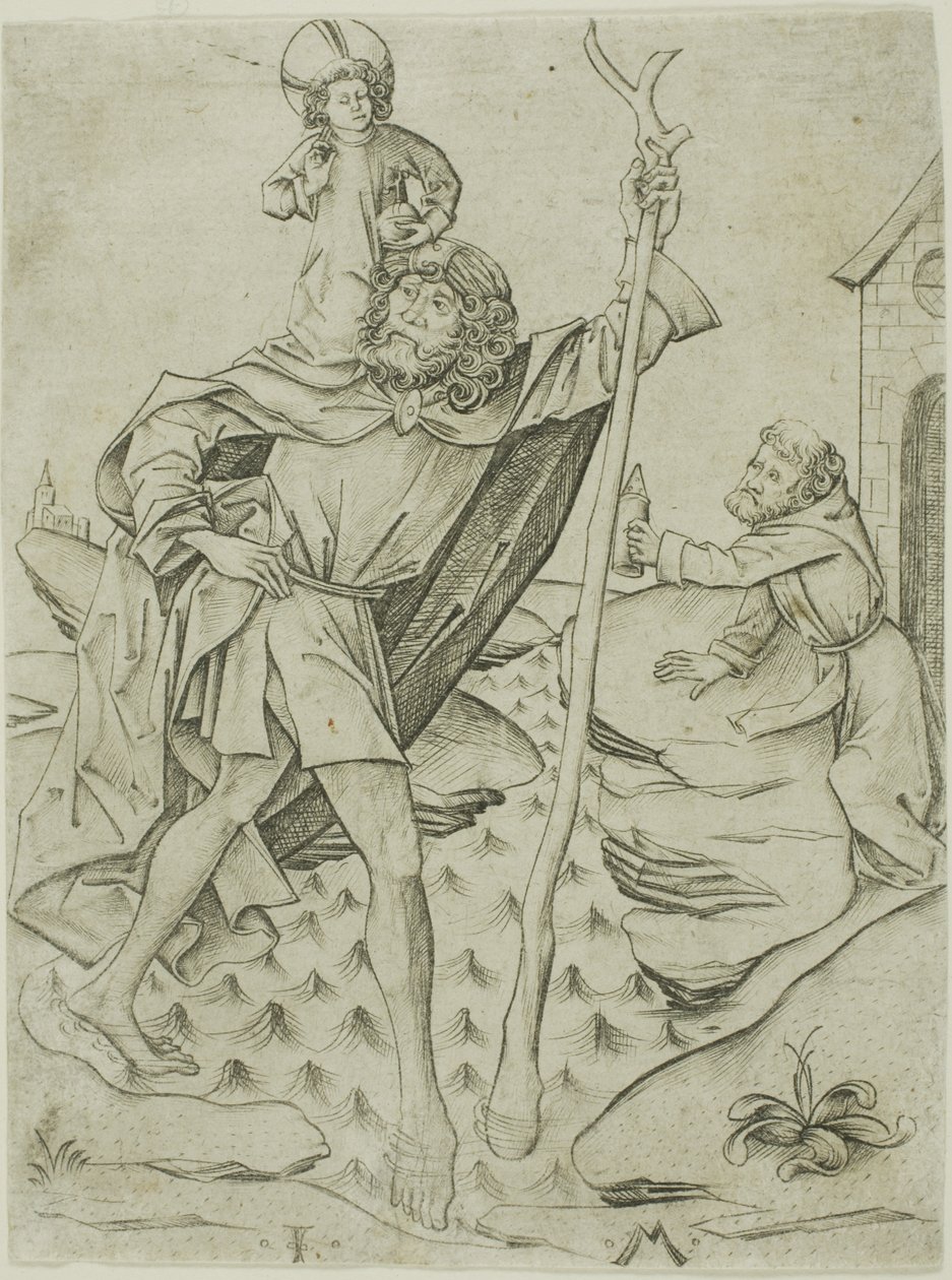 Svatý Kryštof od Israhel van Meckenem the younger