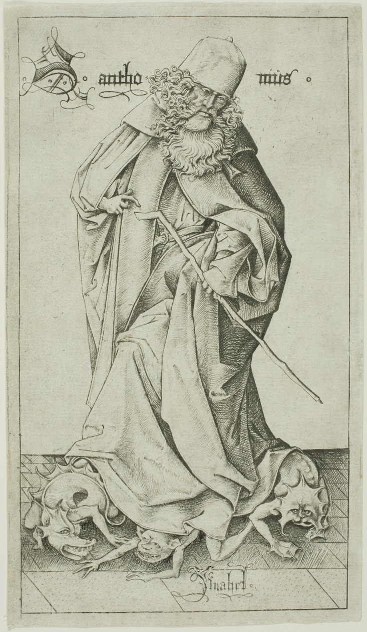 Svatý Antonín od Israhel van Meckenem the younger