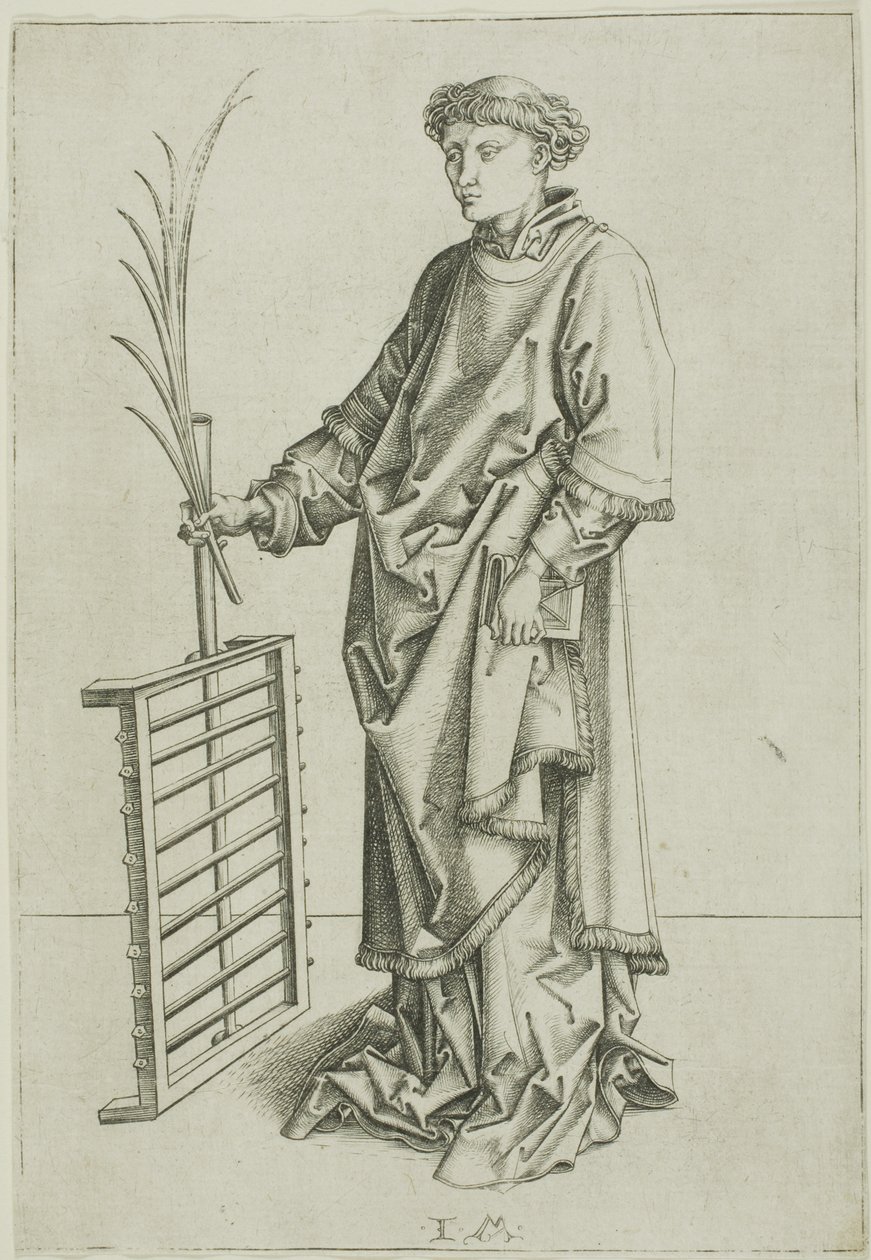 Svatý Vavřinec od Israhel van Meckenem the younger