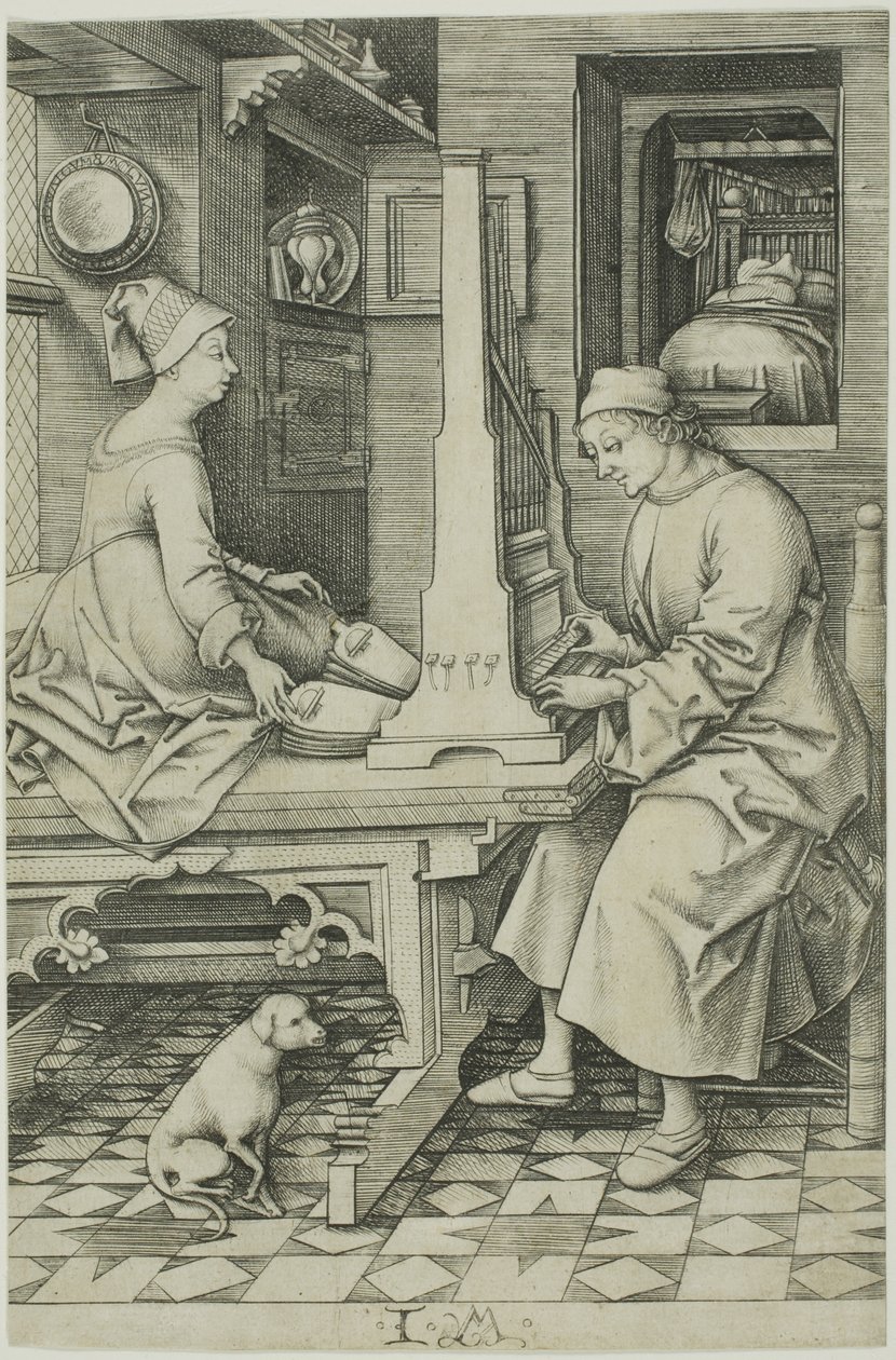 Varhaník a jeho žena od Israhel van Meckenem the younger