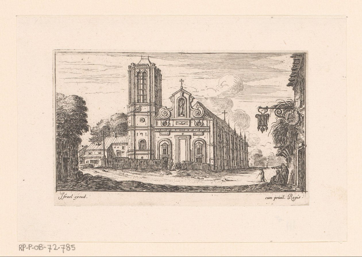 Pohled na Notre-Dame-des-Vertus Notre Dame des Vertus (název na objektu) Různé pohledy na kostely, hrady a města (název série) od Israël Silvestre