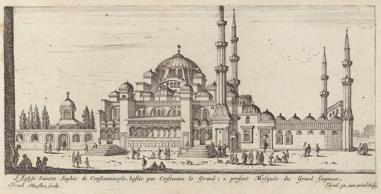Kostel Saint Sophia v Konstantinopoli, postavený Konstantinem Velikým; nyní Mešita Velkého Pána od Israël Silvestre