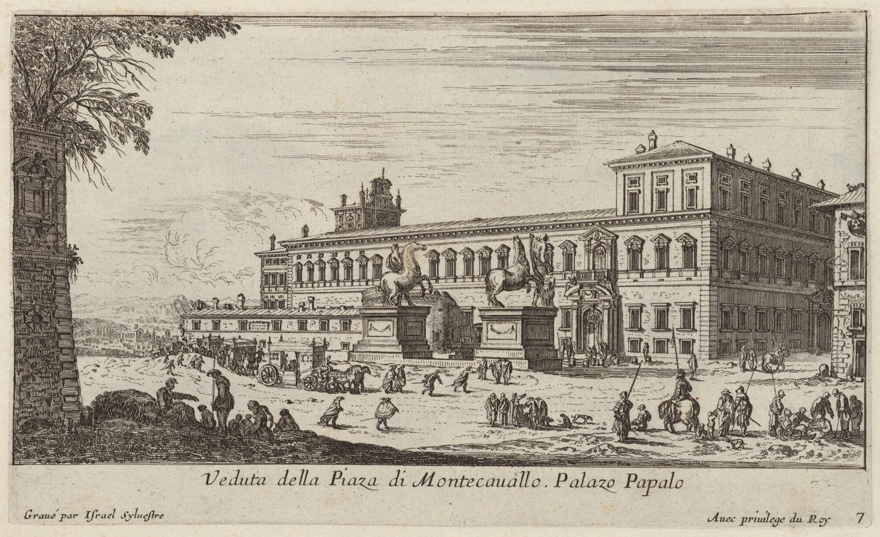 Pohled na náměstí Piazza di Montecavallo od Israël Silvestre