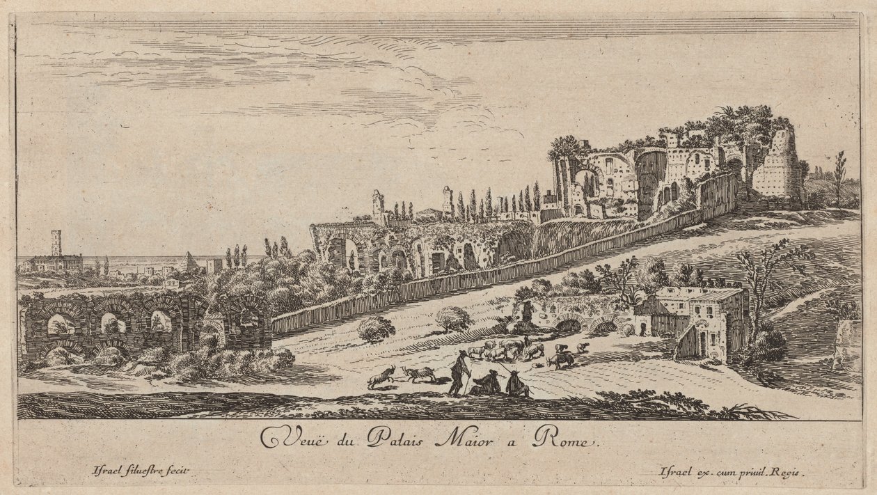 Pohled na Palazzo Maior v Římě od Israël Silvestre
