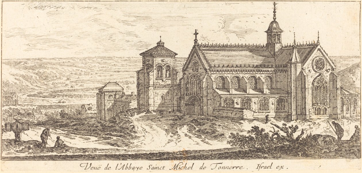 Pohled na opatství Saint Michel de Tonnerre od Israël Silvestre