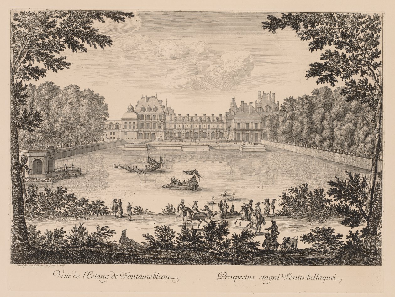 Pohled na rybník Fontainebleau od Israël Silvestre