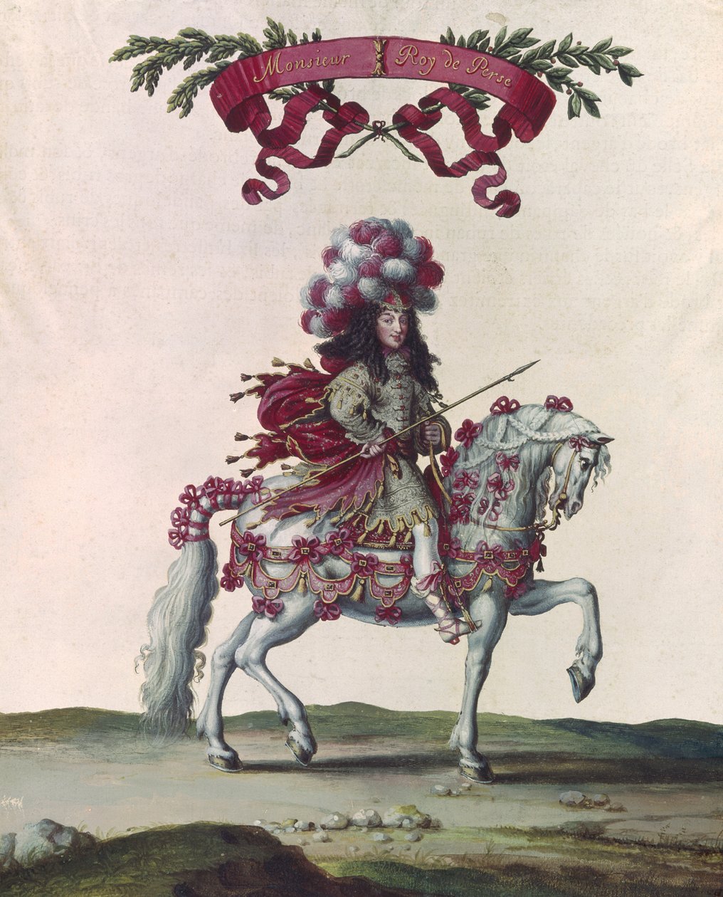 Philippe I (1640-1701) vévoda z Orleans jako král Persie, součást kolotoče daného Ludvíkem XIV. (1638-1715) před Tuileries, 5. června 1662 od Israël Silvestre the Younger