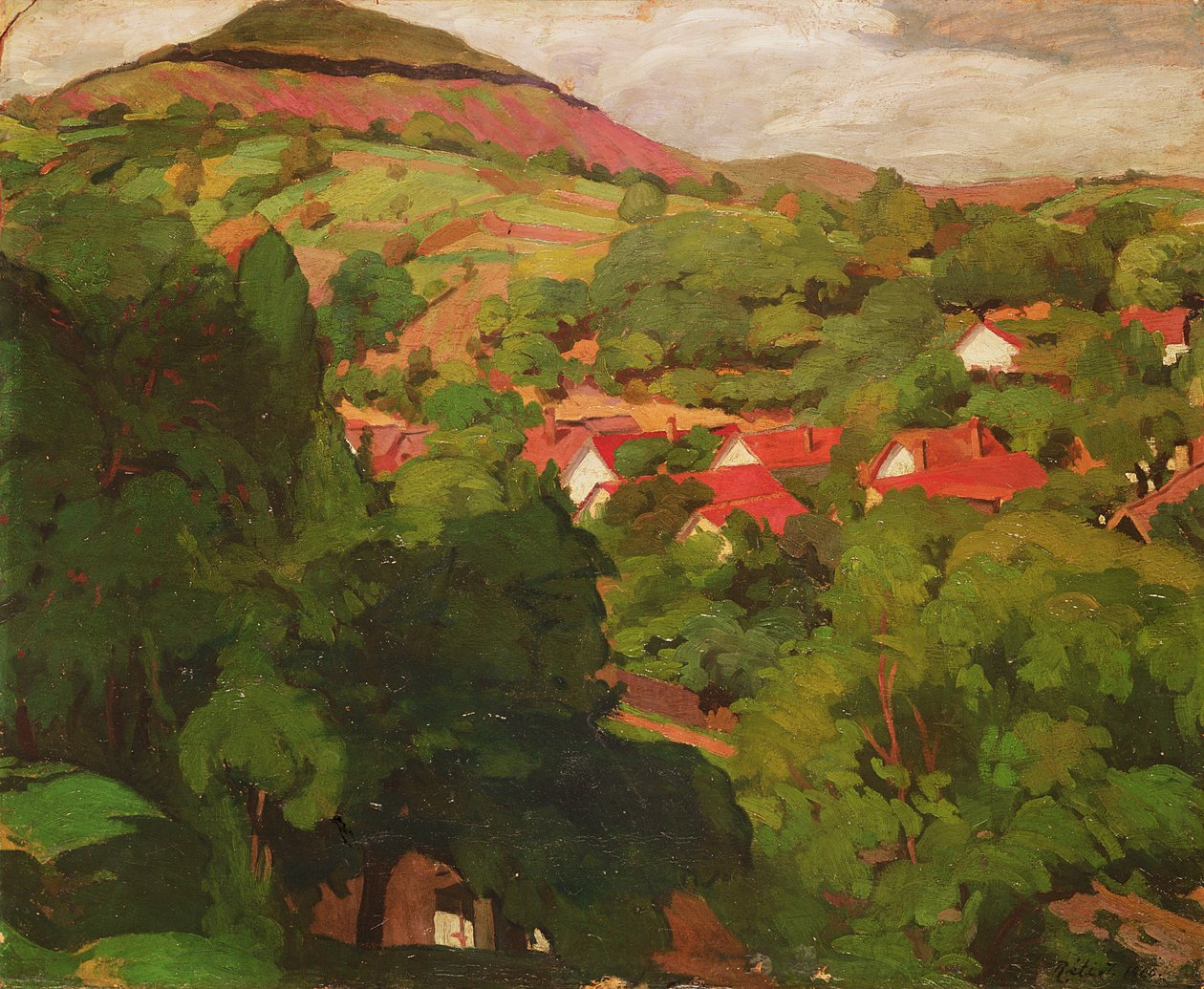 Krajina v Nagybanyi, Maďarsko, 1918 panel od Istvan Reti