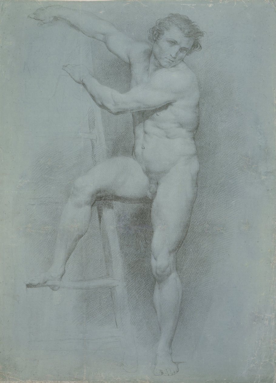 Mužský akt opřený o žebřík od Italian Pompeo Girolamo Batoni