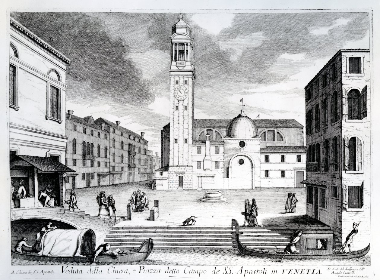 Pohled na Santi Apostoli, Benátky od Italian School