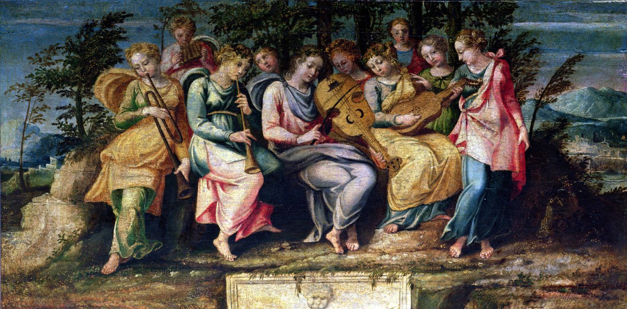 Apollo a múzy, 1600 od Italian School