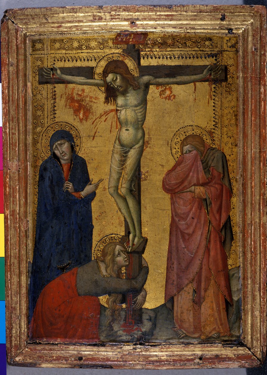 Kristus na kříži s Marií, Janem a Marií Magdalenou, c.137080 (tempera na dřevě) od Italian School
