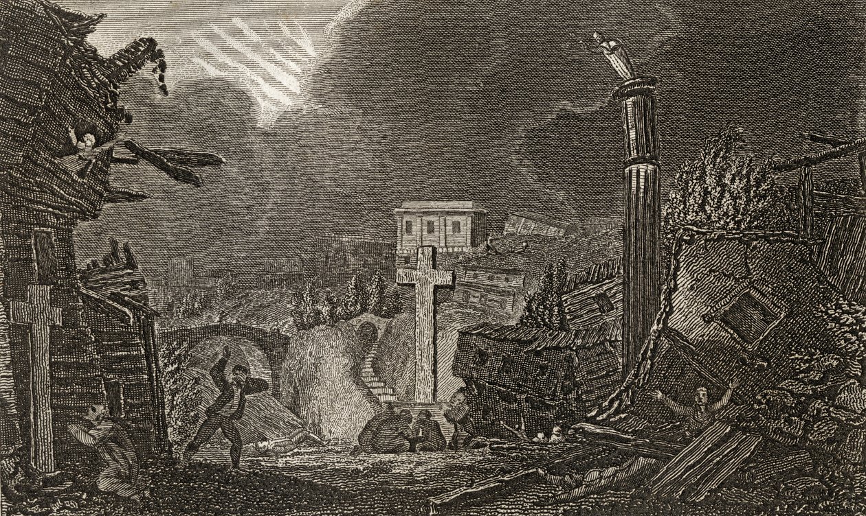 Začátek zemětřesení v Messině v roce 1783 od Italian School