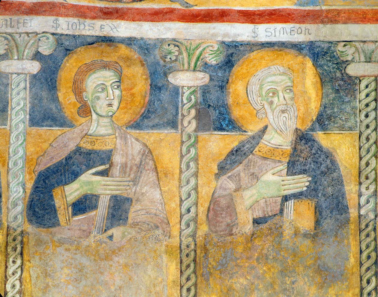 Detail svatého Jana Evangelisty a svatého Šimona od Italian School