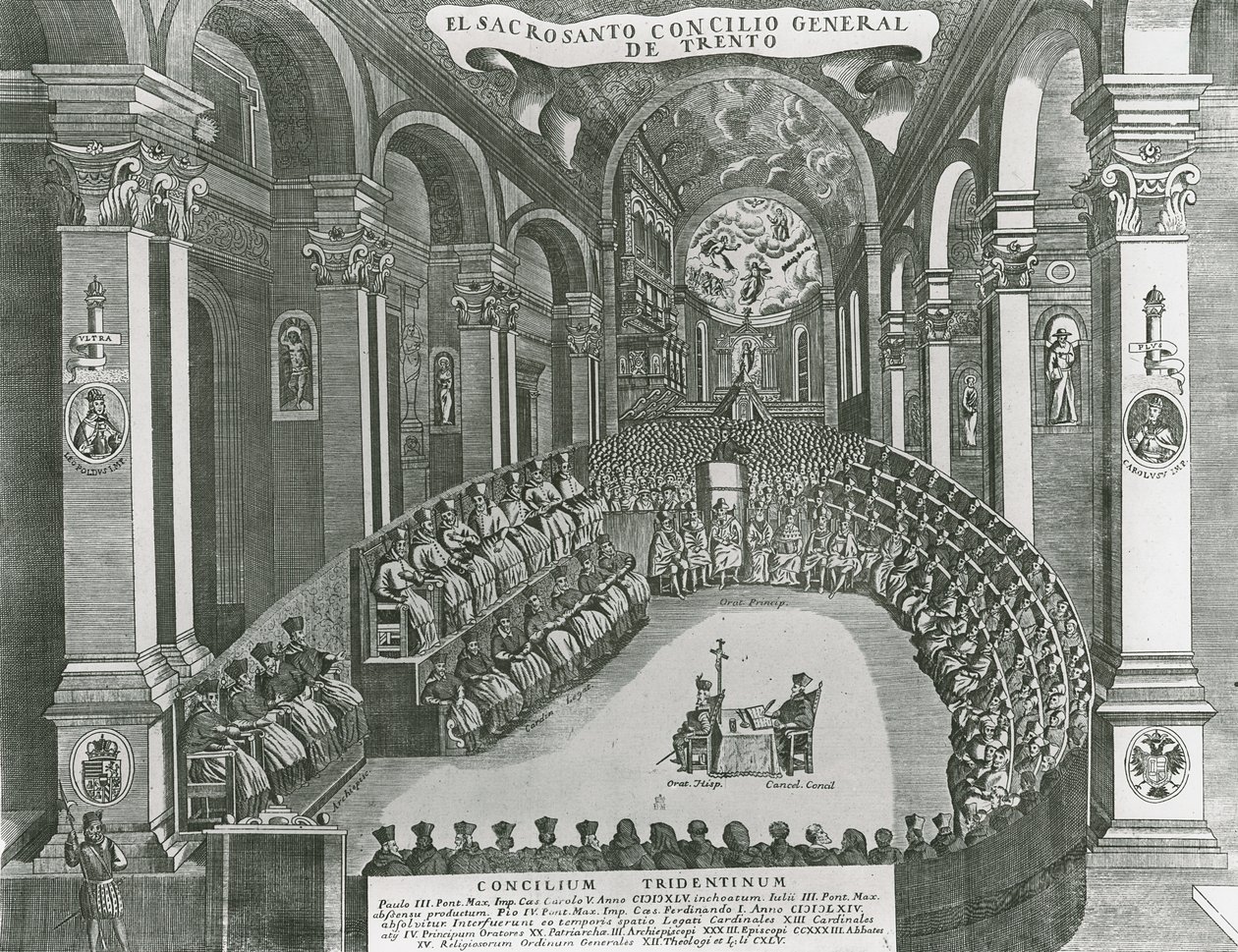 El Sacrosanto Generální tridentský koncil od Italian School