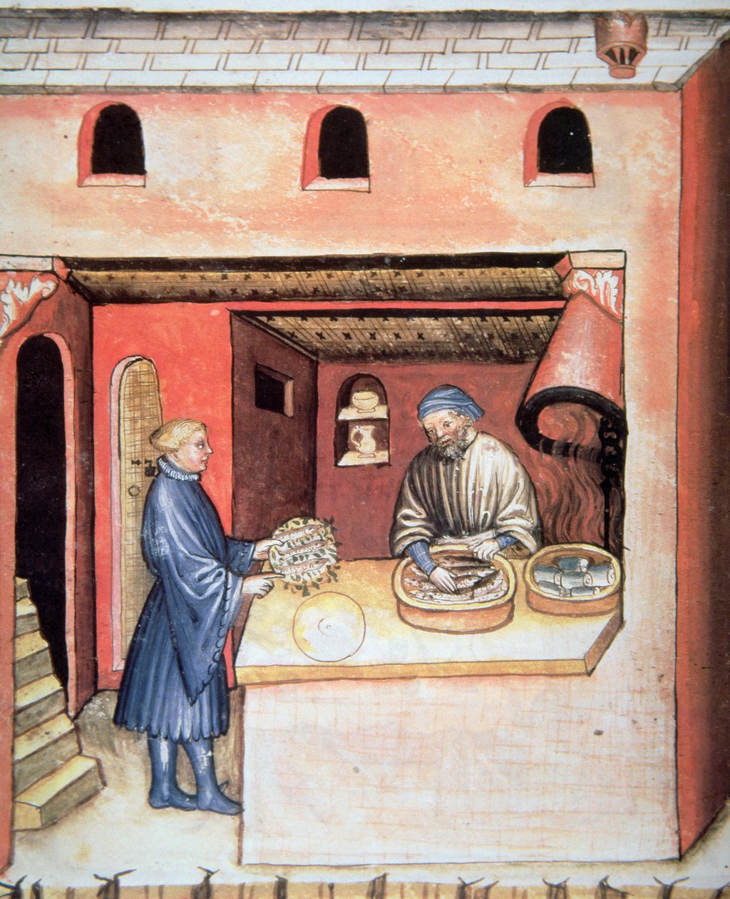 Fol.83v Ryba marinovaná v octě, ilustrace z Tacuinum Sanitatis Codex Vindobonensis od Italian School