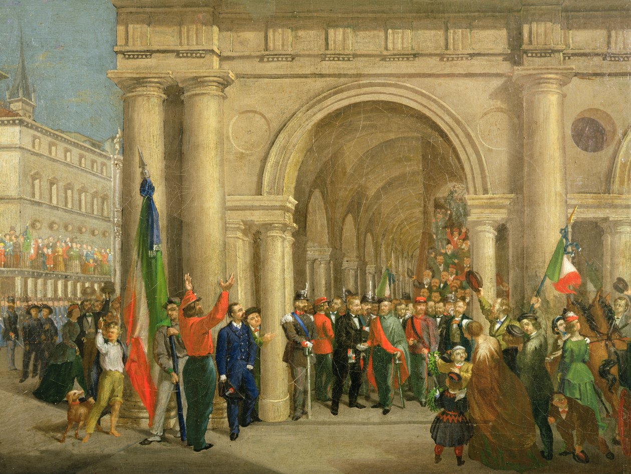 Giuseppe Garibaldi ve Vicenze, 7. března 1867 od Italian School