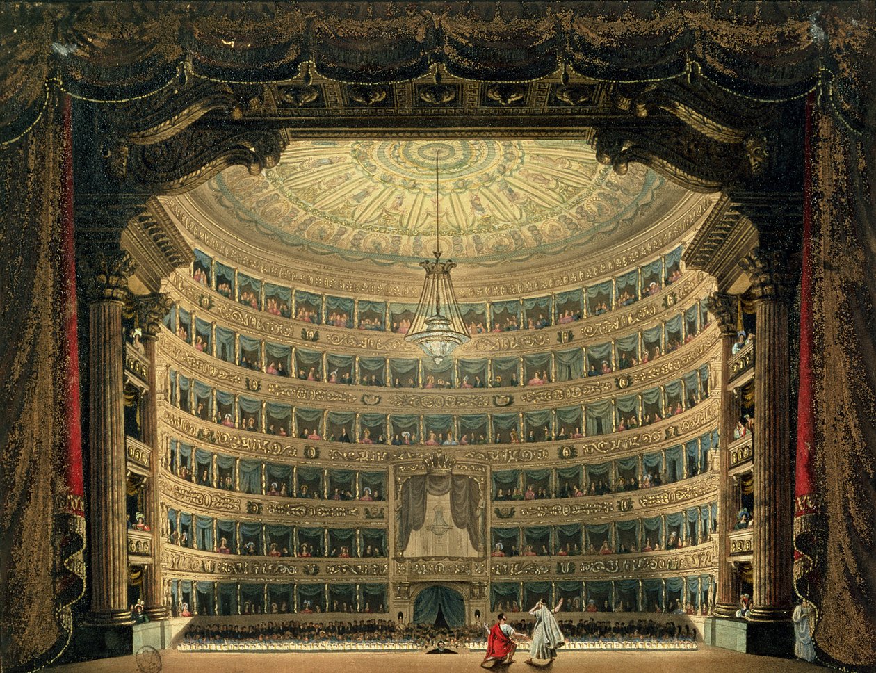 La Scala, Milán, během představení od Italian School