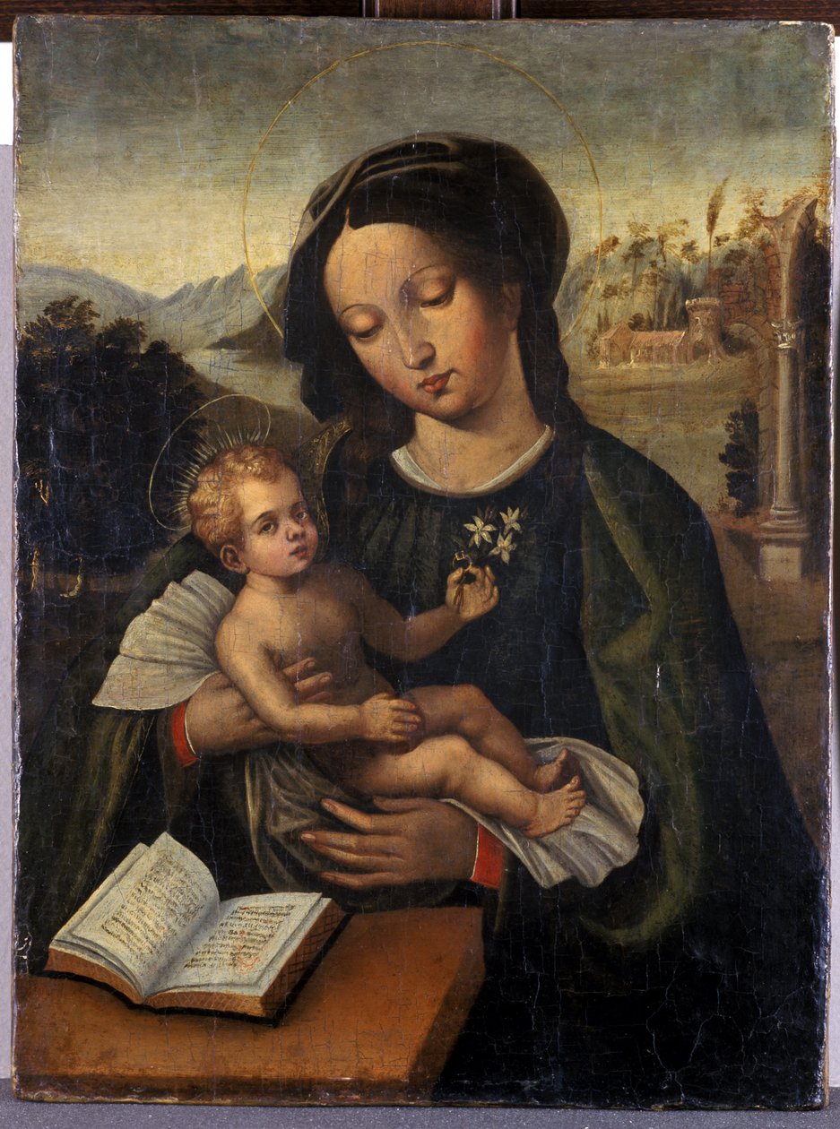 Madonna a dítě (temper na dřevě) od Italian School