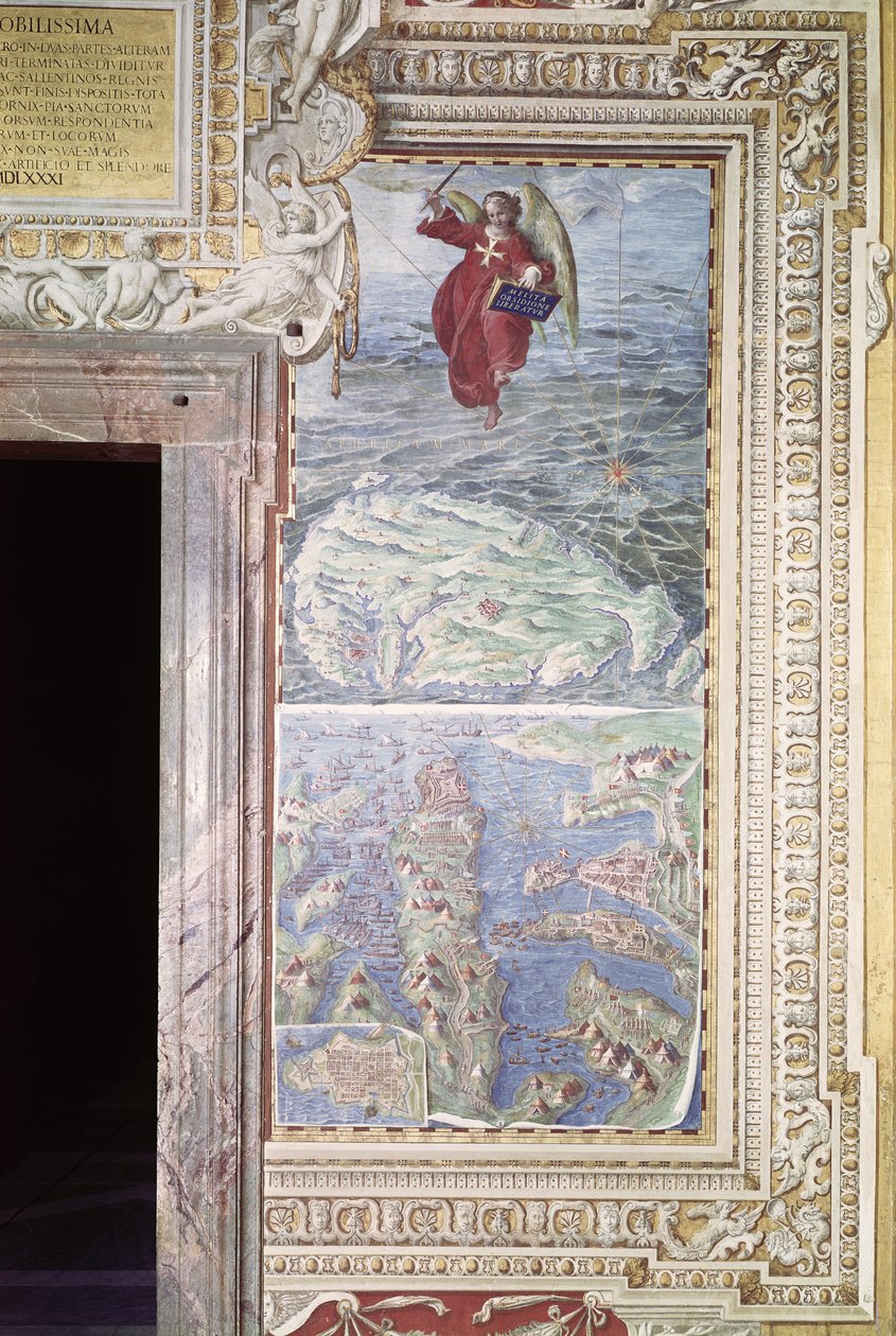 Mapa Malty, detail z „Galleria delle Carte Geografiche“, 1580-83 (podrobnosti viz 259885) od Italian School