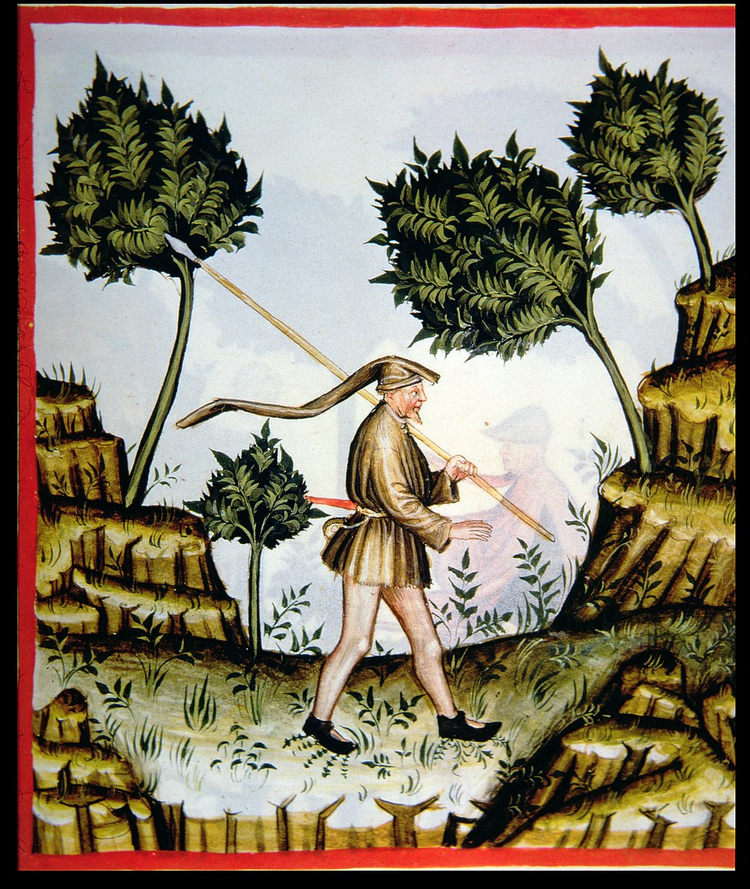 Nova 2644 fol.58r Jižní vítr, z Tacuinum Sanitatis od Italian School