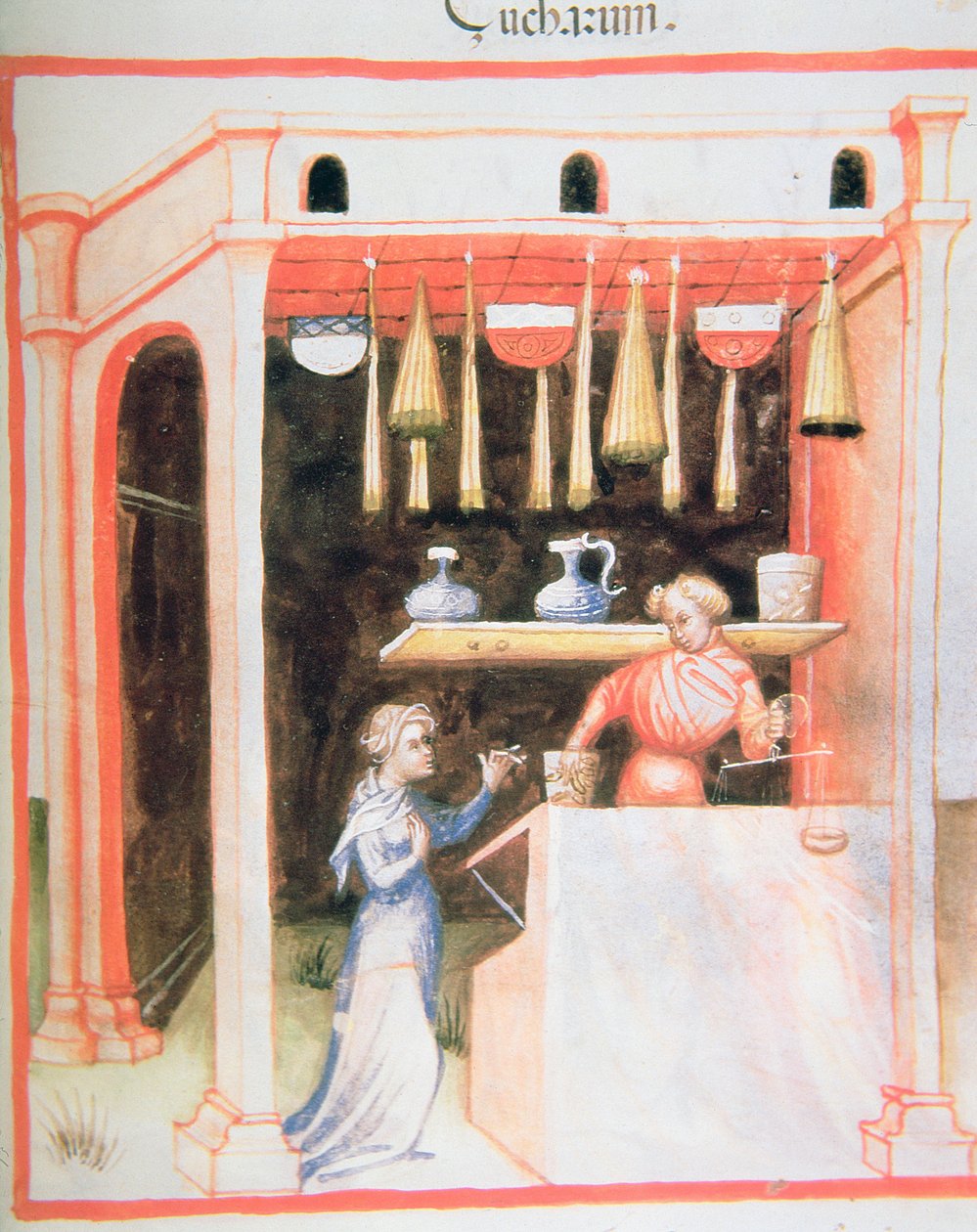 Nova 2644 fol.92r Prodej cukru, od Tacuinum Sanitatis od Italian School