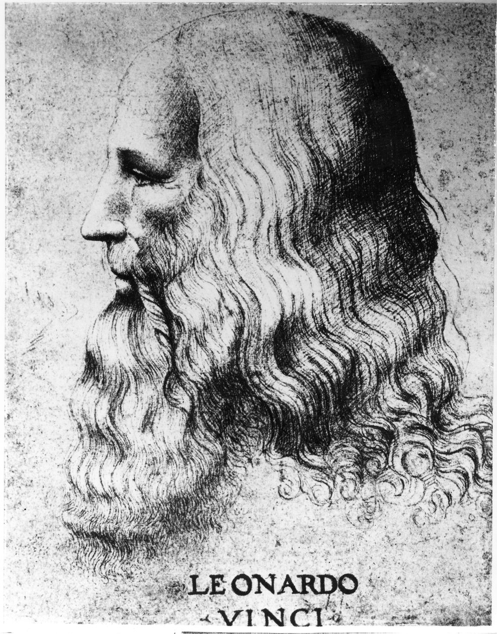 Portrét Leonarda da Vinci (1452-1519), vyrytý Francescem Bartolozzim (c.1727-1815) od Italian School