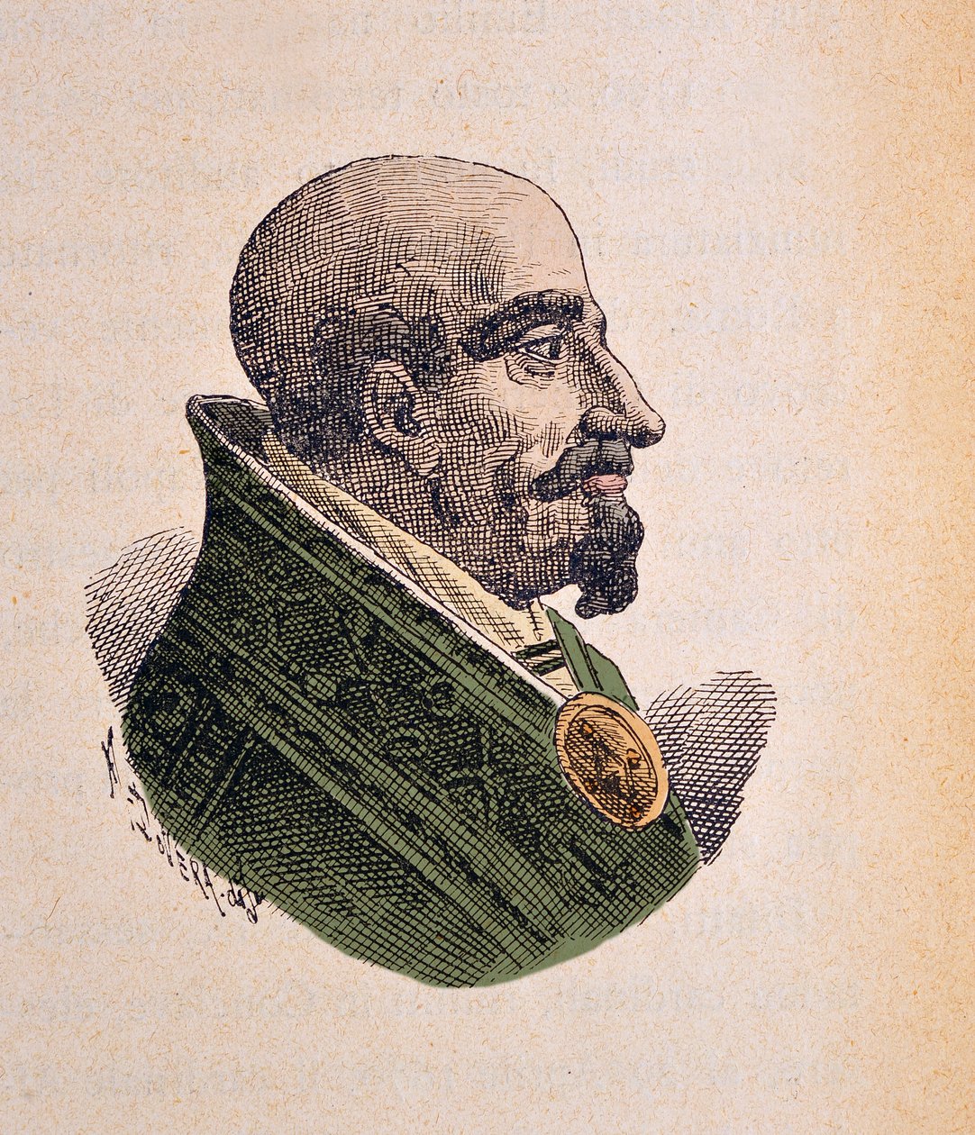 Portrét papeže Klementa IX (Clemente nebo Clemens) (1667-1669), 1898 (rytina s pozdějším kolorováním) od Italian School
