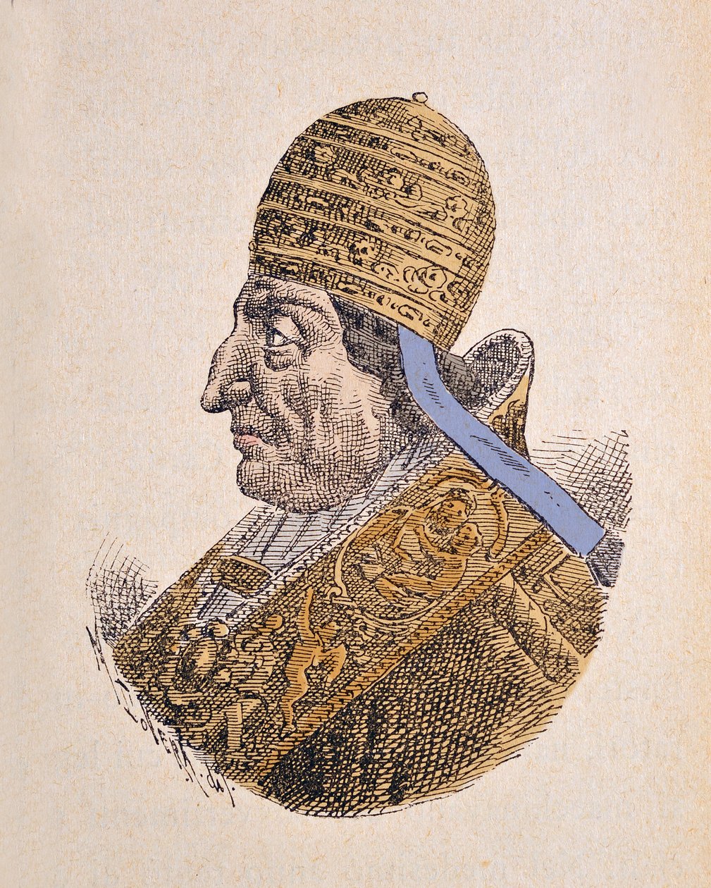 Portrét papeže Klementa XII. (Clemente nebo Clemens) (1730-1740), 1898 (rytina s pozdějším kolorováním) od Italian School