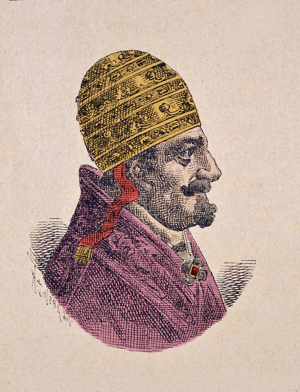 Portrét papeže Inocence XII. (Innocenzo, Innocentius) (1691-1700), 1898 (rytina s pozdějším kolorováním) od Italian School