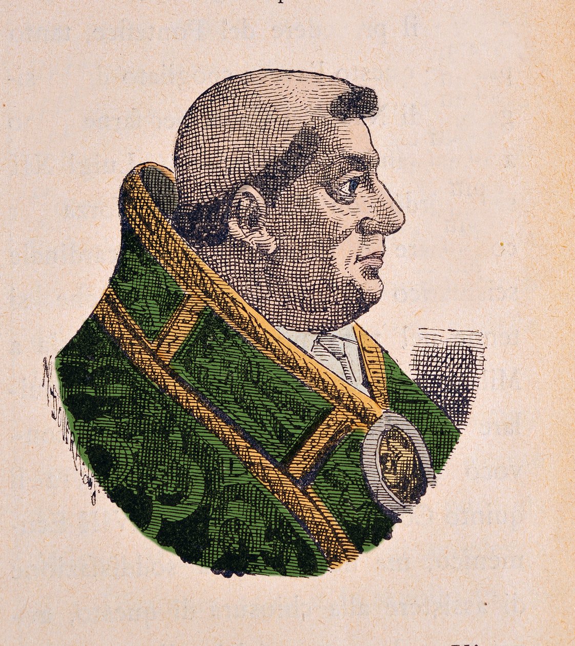 Portrét papeže Jules II (Giulio II Julius, 1503-1513), 1898 (rytina s pozdějším kolorováním) od Italian School