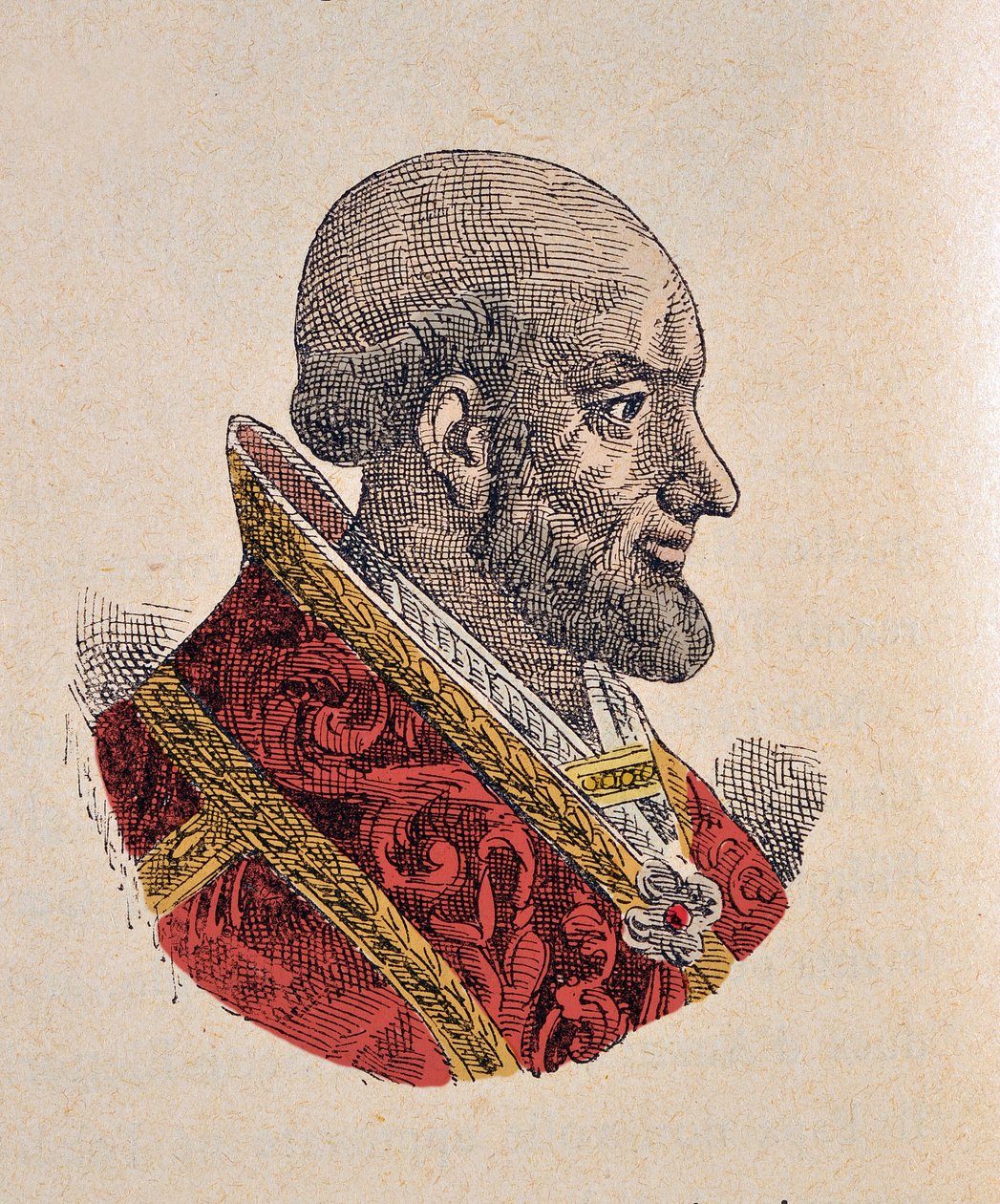 Portrét papeže Pie IV (Pius nebo Pio) (1559-1565), 1898 (rytina s pozdějším kolorováním) od Italian School