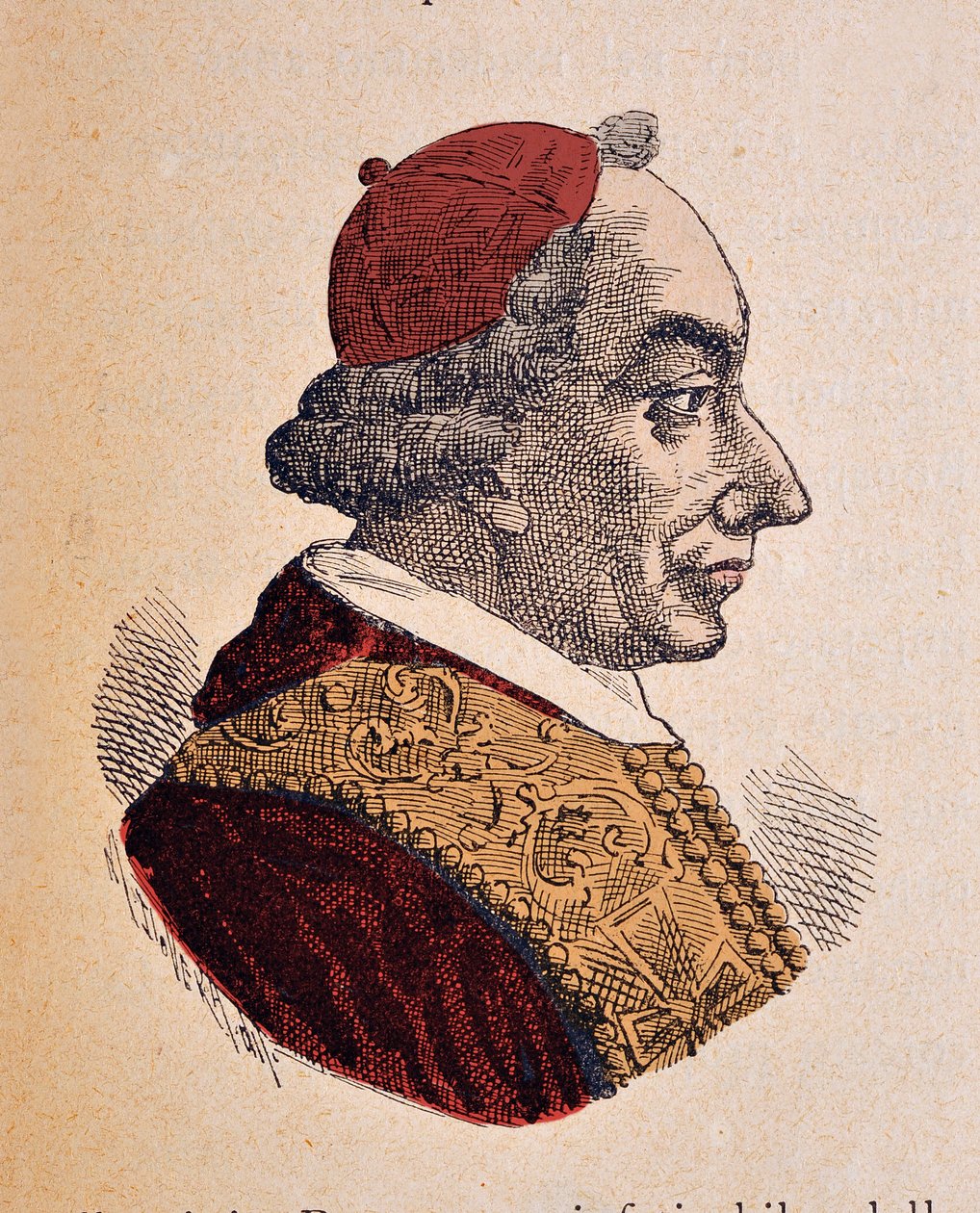 Portrét papeže Pie VI (Pius nebo Pio nebo Giovanni angelo Braschi) (1775-1799), 1898 (rytina s pozdějším kolorováním) od Italian School