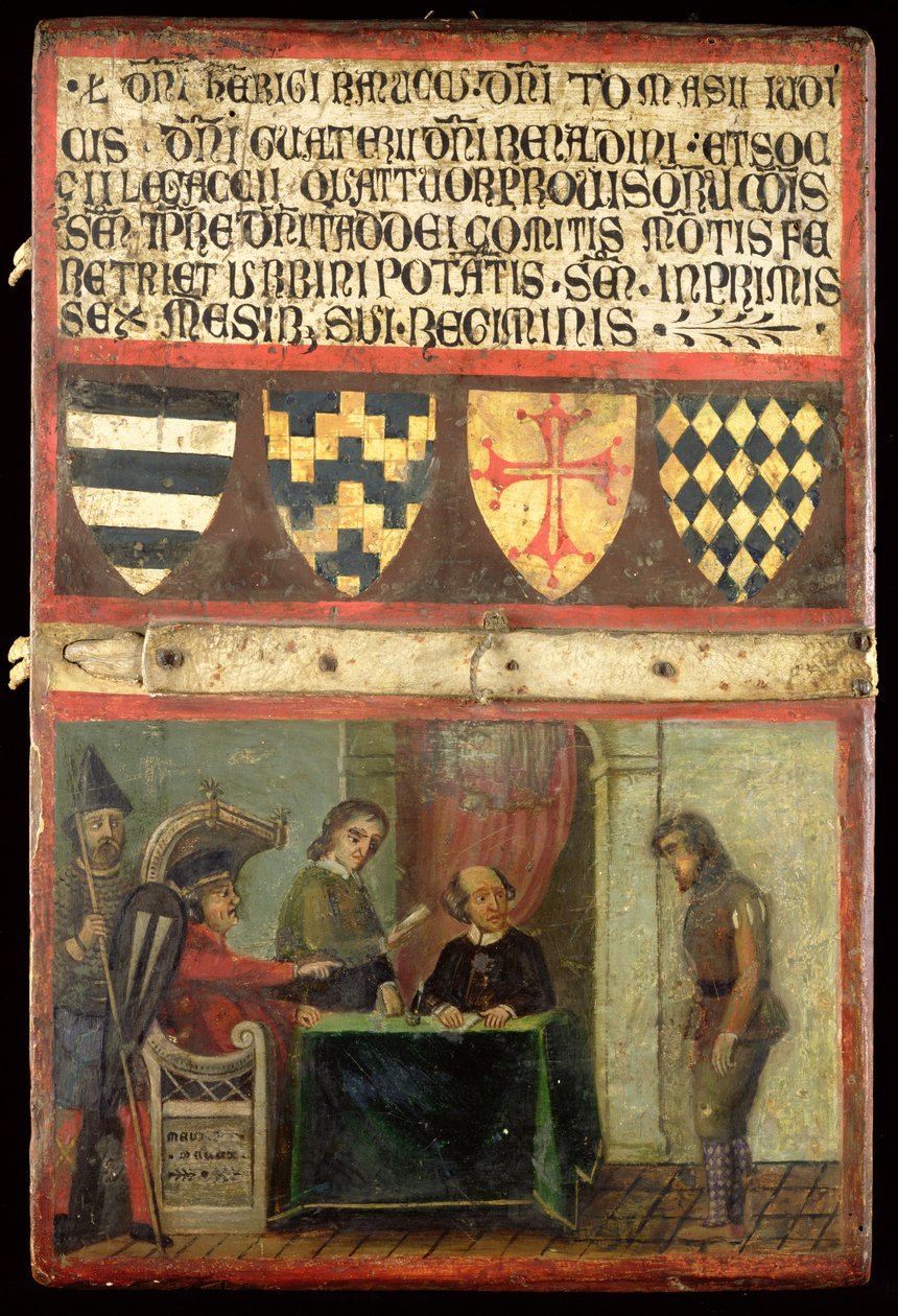 Scéna spravedlnosti se čtyřmi erby, 1273 od Italian School